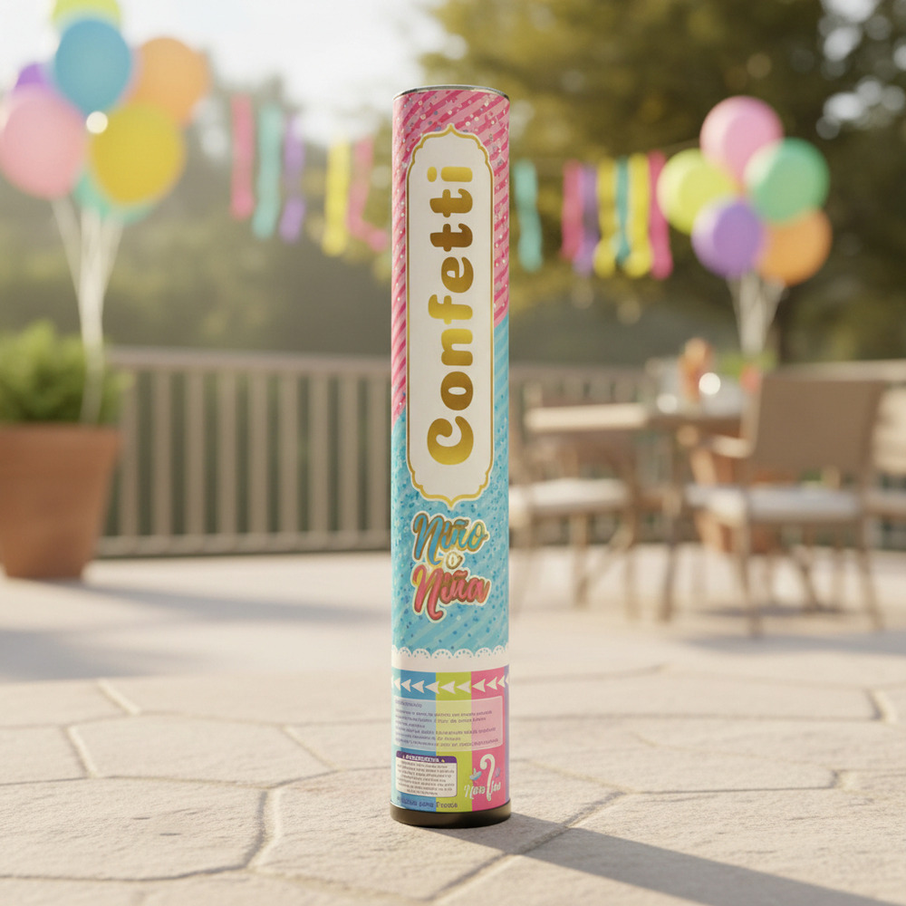 Cañón Confeti Revelación De Género Azul O Rosa Pack De 2 Und - Imagen 6