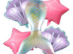 Set De Globos Decoración 5 Uds Motivo Océano Cola Sirena