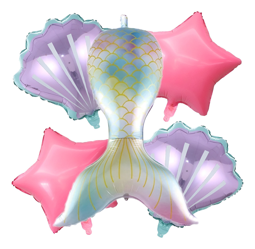 Set De Globos Decoración 5 Uds Motivo Océano Cola Sirena