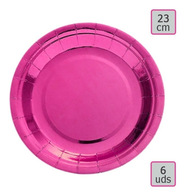 Pack 6 Uds Plato Grande Cartón / Diseño Color Metalizado - Imagen 18
