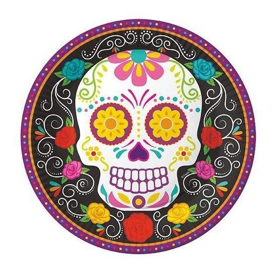 Pack 6 Uds Plato Pequeño Cartón / Diseño Catrina