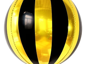 Globo Metálico Esfera Color Dorado / Negro / Efecto 4 D