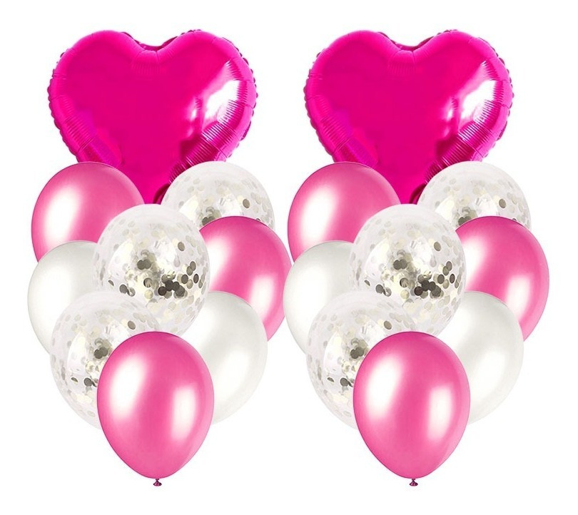 Pack 2 Uds Set De Globos Decoración Corazón + 2 Bases - Imagen 7