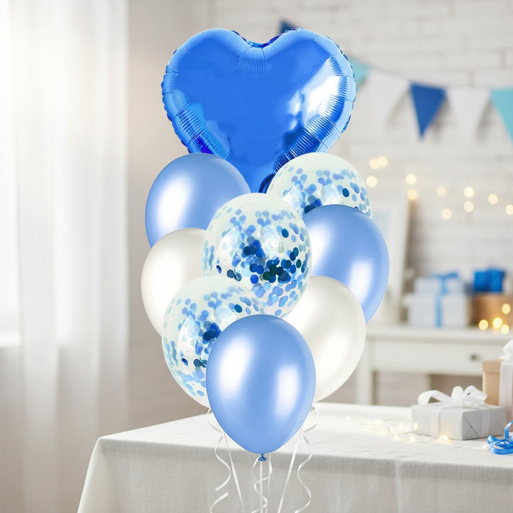 Set De Globos Decoración 9 Uds Corazón + Inflador - Imagen 12