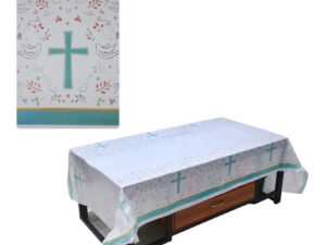 Mantel Plástico Decoración Rectangular Motivo Religioso