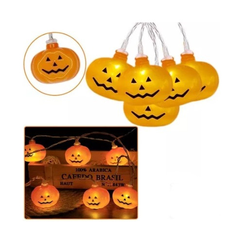 Guirnalda Luces 1,5m Forma Calabaza / Halloween