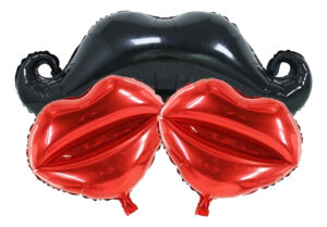 Globo Para Decoración Con Forma De ( Mostacho + Besos )