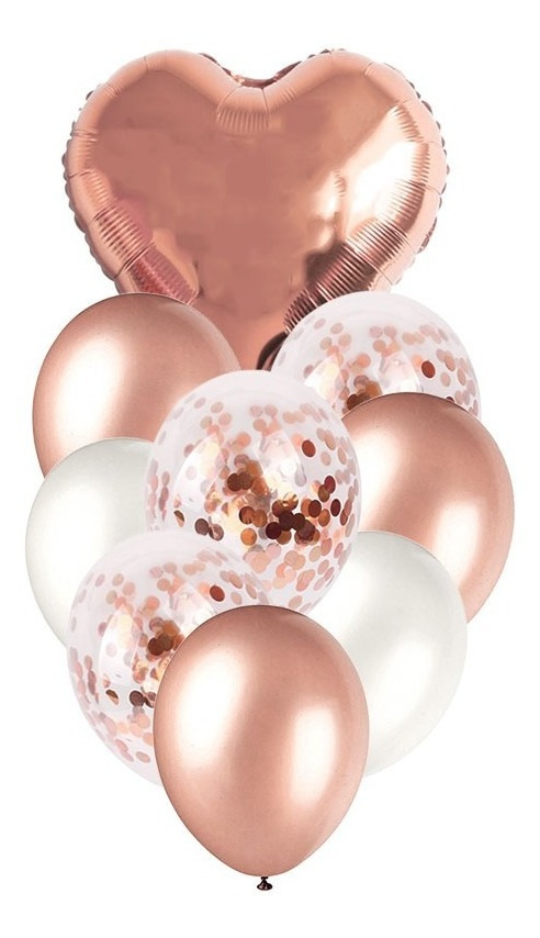 Set De Globos Decoración 9 Uds Corazón + Inflador - Imagen 2