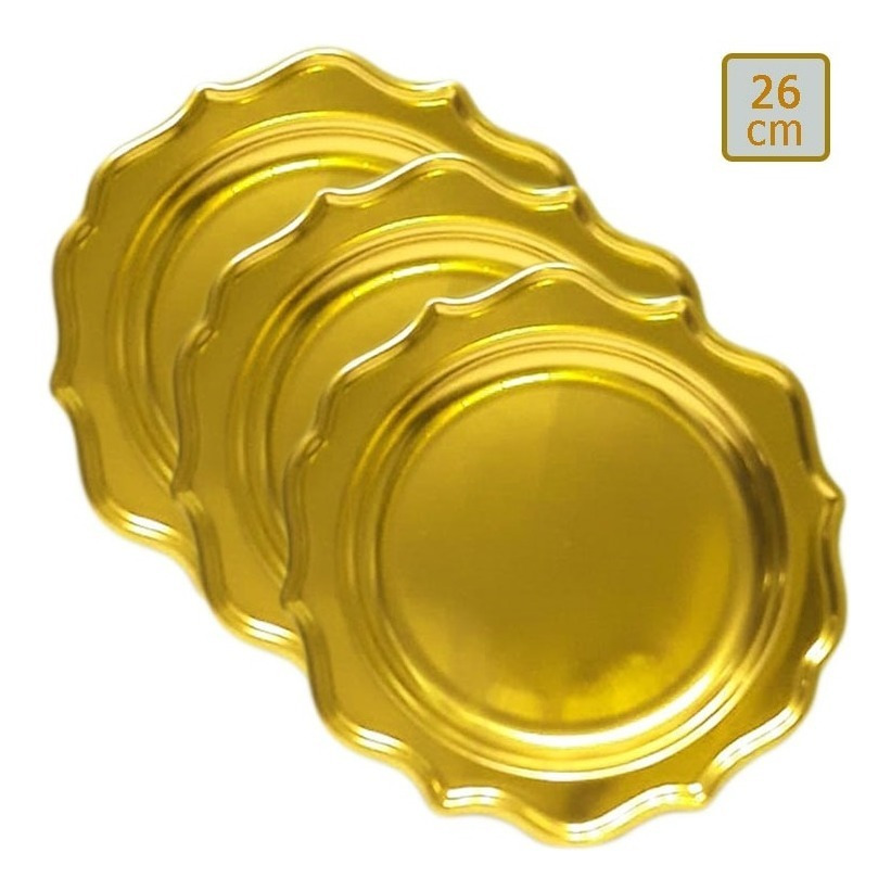 Pack 3 Uds Plato Grande / Diseño Bordes Con Siluetas - Imagen 4