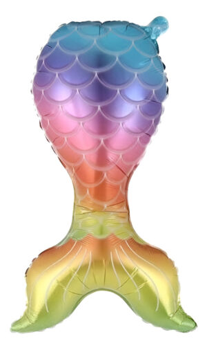 Globo Metálico Silueta Cola Sirena Diseño Degradado