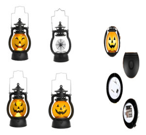 Pack 4 Uds Lampara Con Luz Led / Halloween