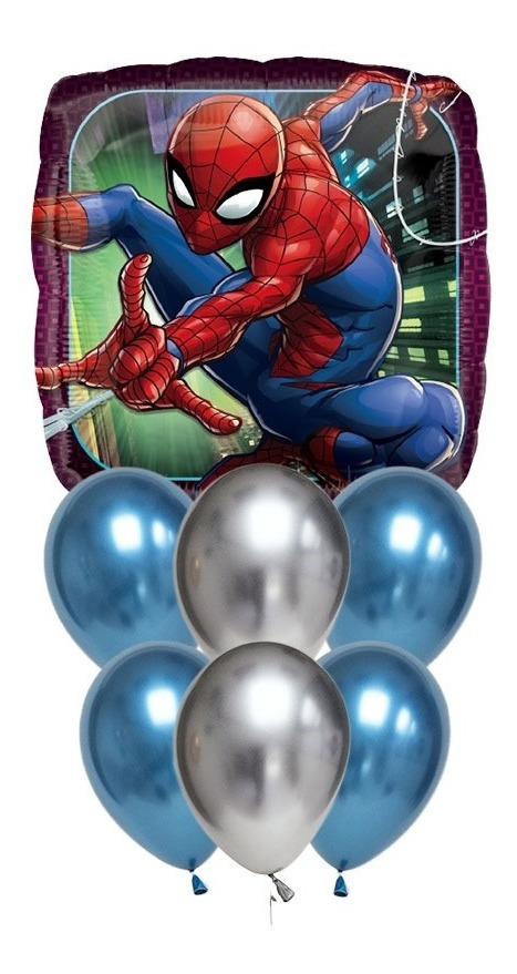 Set De Globos Decoración 7 Uds Superhéroe Marvel - Imagen 2