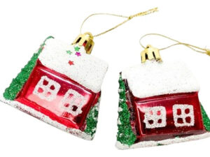 Adorno Arbol De Navidad Casa Navideña 6cm Pack 2 Unidades