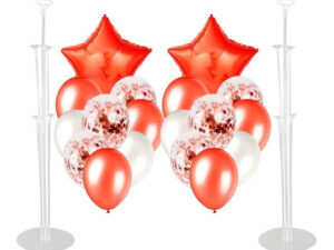 Pack 2 Uds Set De Globos Decoración Estrella + 2 Bases