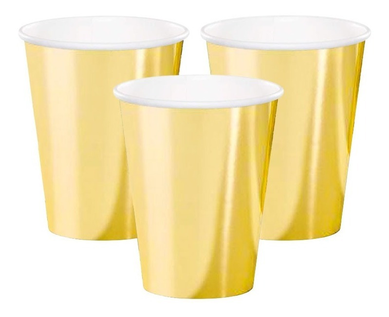 Pack 6 Uds Vaso De Cartón Con Diseño Metalizado - Imagen 2