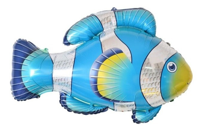 Globo Metálico Silueta Pez Payazo / Azul