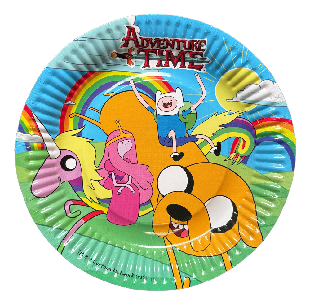 Pack 6 Uds Plato Pequeño Cartón / Diseño Hora Aventura