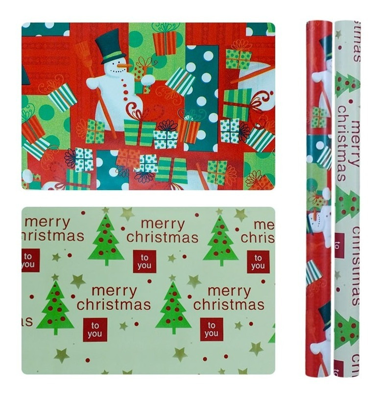 Pack Rollo Papel De Regalo / Diseños Navideños Para Navidad - Imagen 7