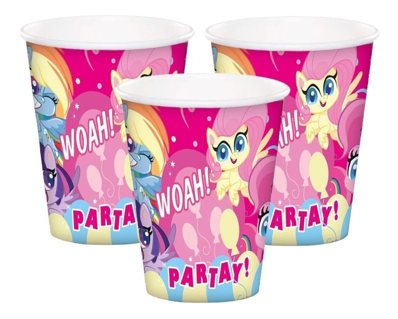 Pack 6 Uds Vaso De Cartón Con Diseño My Little Pony