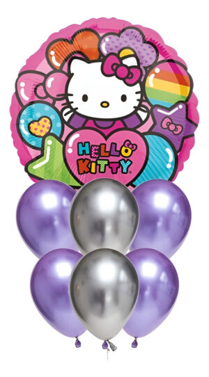 Set De Globos Decoración 7 Uds Personaje Hello Kitty