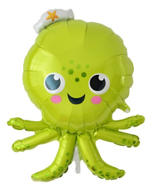 Globo Metálico Decoración Animal Silueta Pulpo Marino