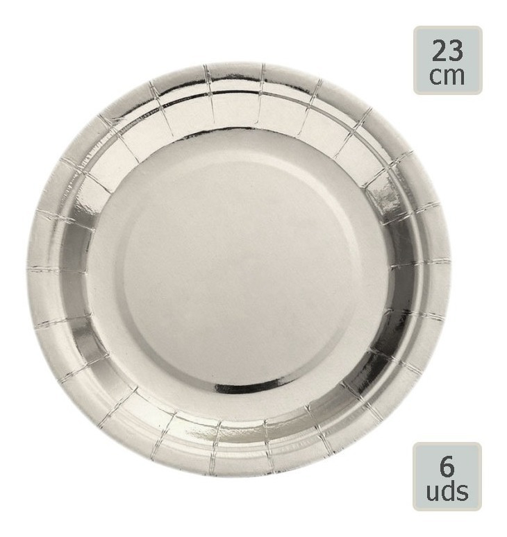 Pack 6 Uds Plato Grande Cartón / Diseño Color Metalizado - Imagen 12