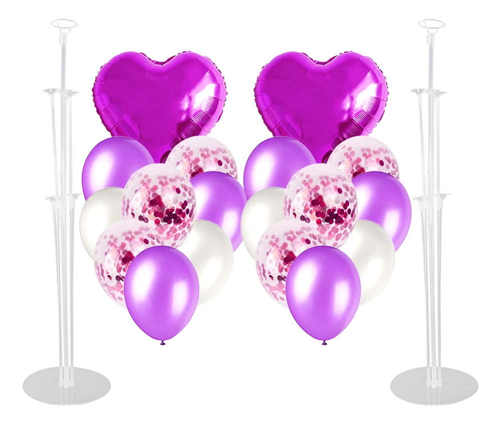 Pack 2 Uds Set De Globos Decoración Corazón + 2 Bases - Imagen 27