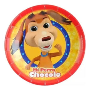 Pack 6 Uds Plato Pequeño Cartón / Diseño Perro Chocolo