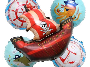 Set De Globos Decoración 5 Uds Motivo Barco Pirata