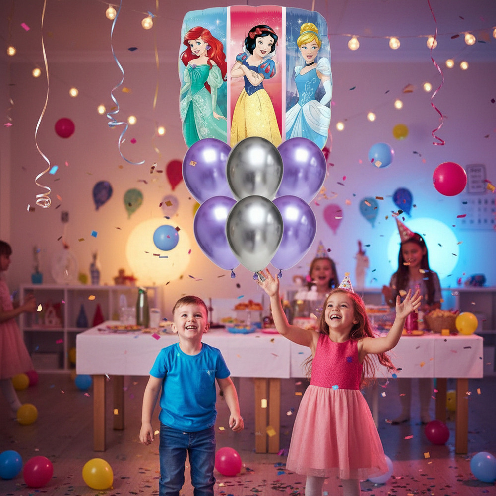 Set De Globos Decoración 7 Uds Personajes Princesas Disney - Imagen 7