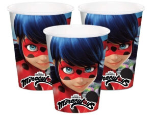 Pack 6 Uds Vaso De Cartón Con Diseño Miraculous Ladybug