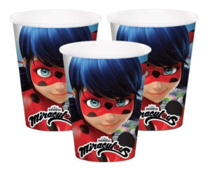 Pack 6 Uds Vaso De Cartón Con Diseño Miraculous Ladybug