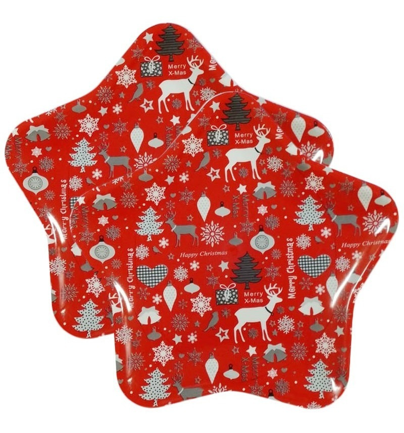 Pack / Plato Estrella / Decoración Navidad / Melamina 26 Cm