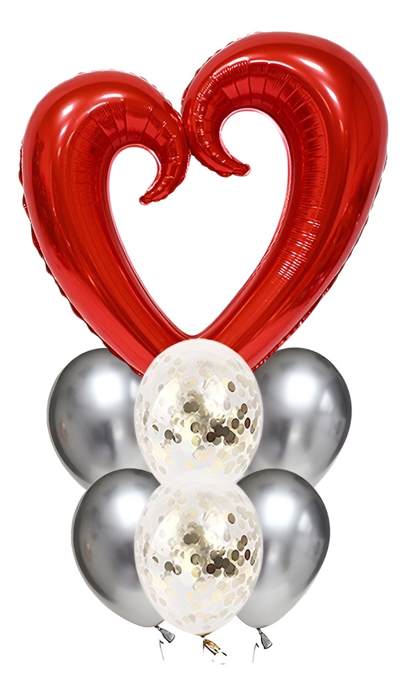 Set De Globos Decoración 7 Uds Corazón Globos Látex - Imagen 2