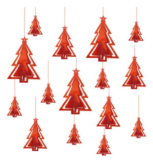 Decoración Árboles Colgantes Rojos Pino Navidad