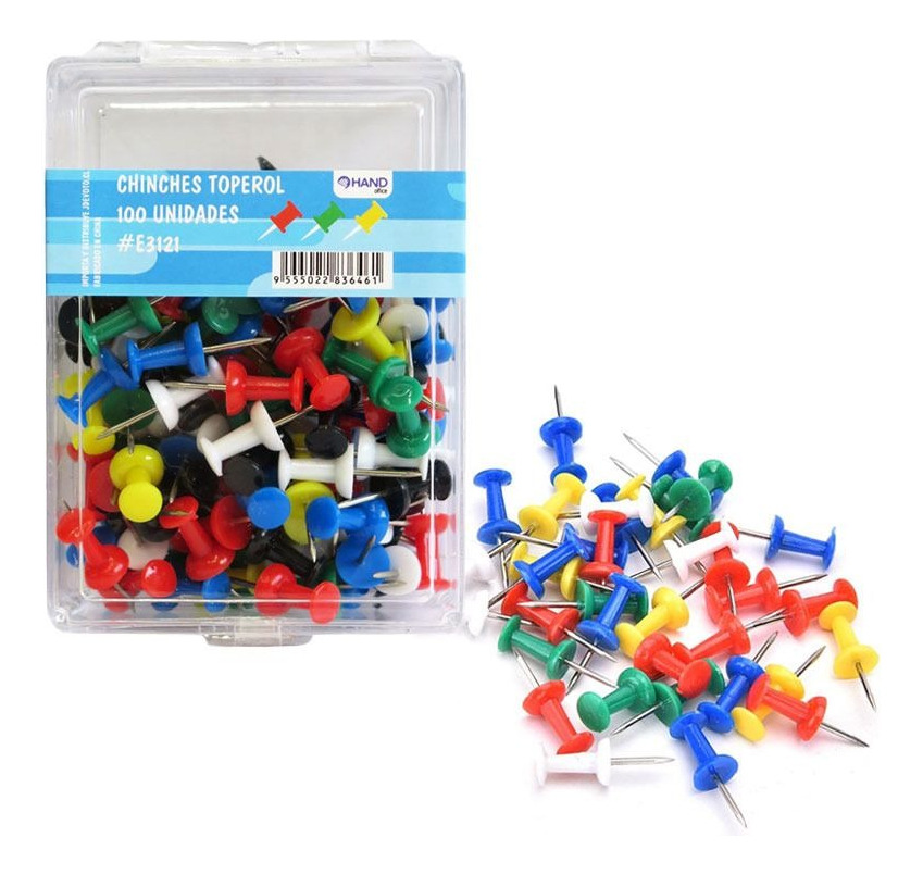 Pack 100 Uds Chinches / Tachuelas / Push Pin Para Pizarras