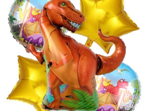 Set De Globos Decoración 5 Uds Dinosaurio T-rex Rojo