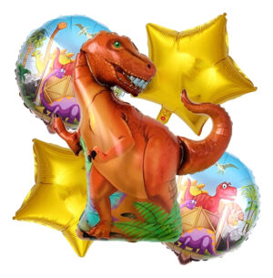 Set De Globos Decoración 5 Uds Dinosaurio T-rex Rojo