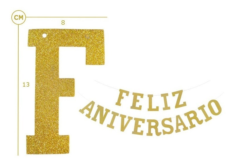 Guirnalda Para Decoración Con Frase Feliz Aniversario - Imagen 3