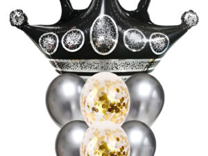 Set De Globos Decoración 7 Uds Corona Negra + Globos Látex