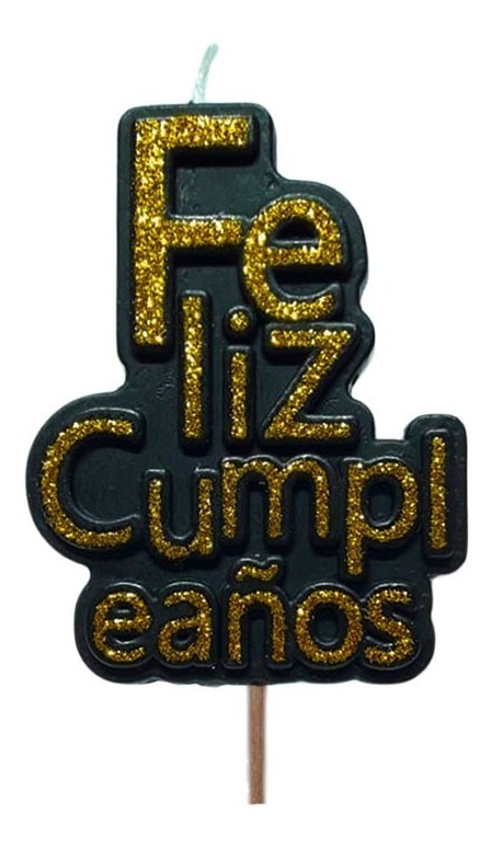 Vela Para Decoración De Torta Con Silueta Feliz Cumpleaños - Imagen 3
