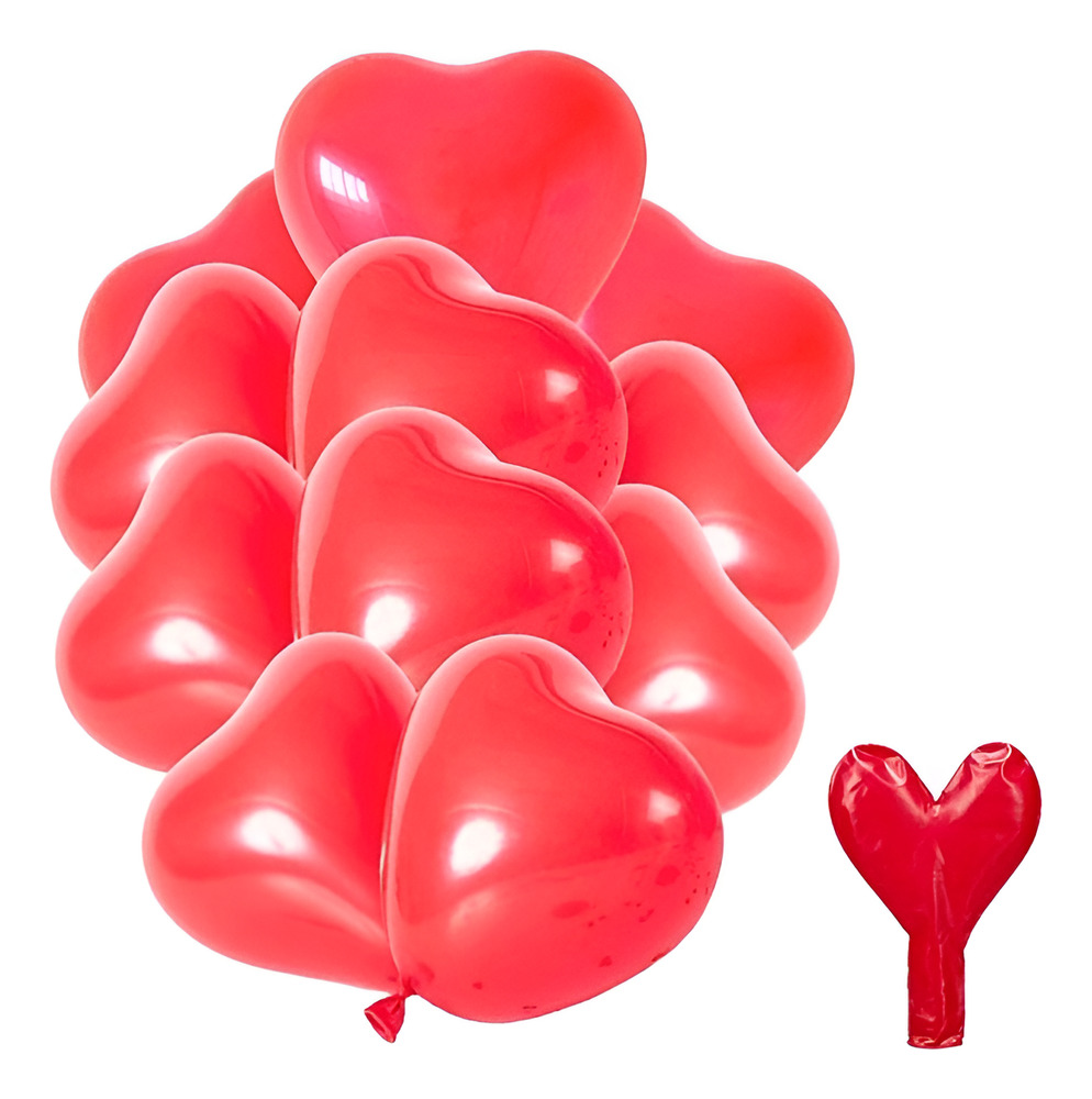 Pack 20 Uds Globos Decorativos De Látex Con Forma De Corazón