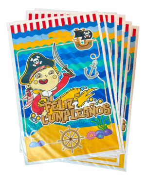 Bolsas Para Dulces Cumpleaños De Pirata (pack 6u)