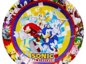 Pack 6 Uds Plato Pequeño Cartón / Diseño Sonic