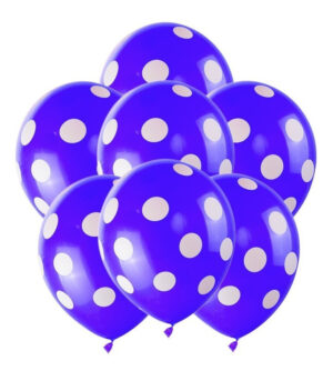 Set Globos Decoración 25 Uds Con Lunares ( Puntos Blancos )