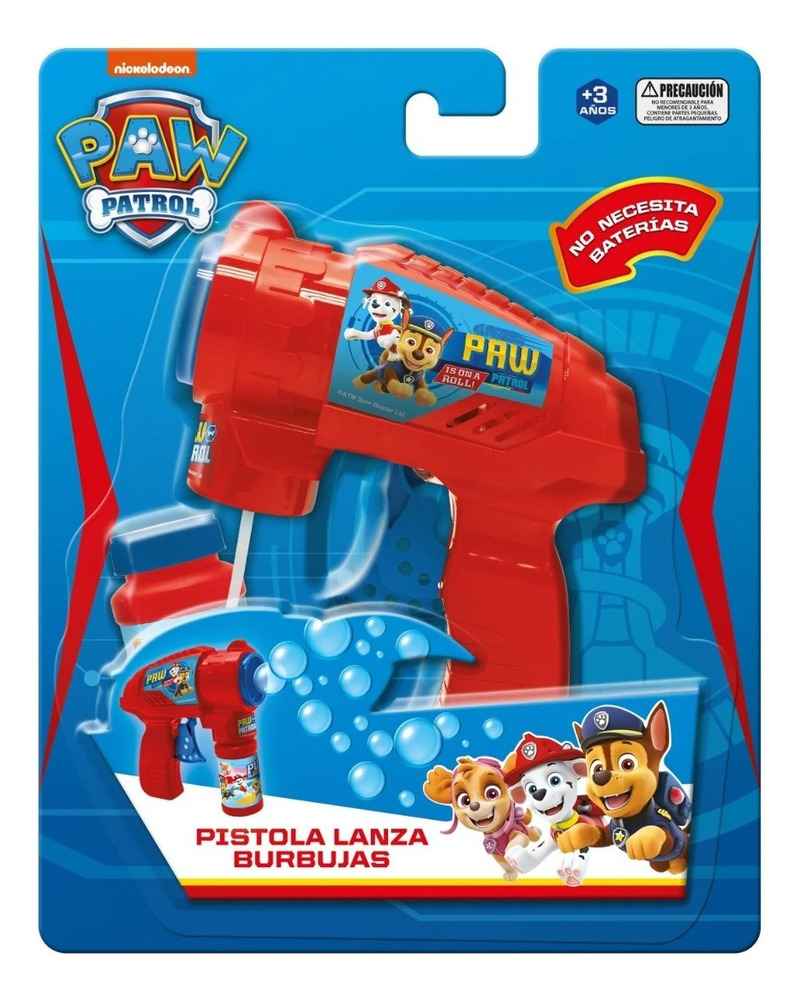 Pistola Lanza Burbujas / Paw Patrol / Burbujeros Color Rojo - Imagen 2