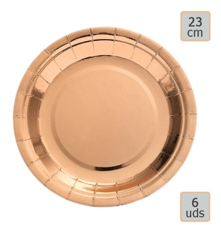 Pack 6 Uds Plato Grande Cartón / Diseño Color Metalizado - Imagen 15