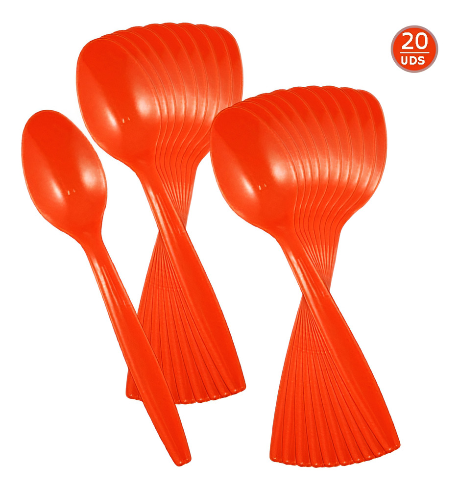 Pack 20 Uds Cucharas Plásticas Unicolor Para Fiesta - Imagen 9
