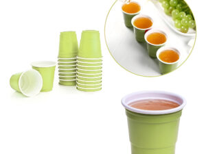Pack 30 Uds Vasos Rojos Pequeños Desechables Tipo Shot Color Verde