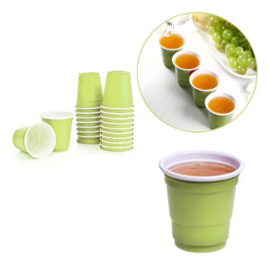 Pack 30 Uds Vasos Rojos Pequeños Desechables Tipo Shot Color Verde